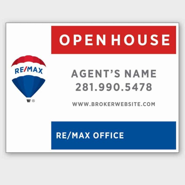 REMAX Open House 18x24 Double Sided SignWay
