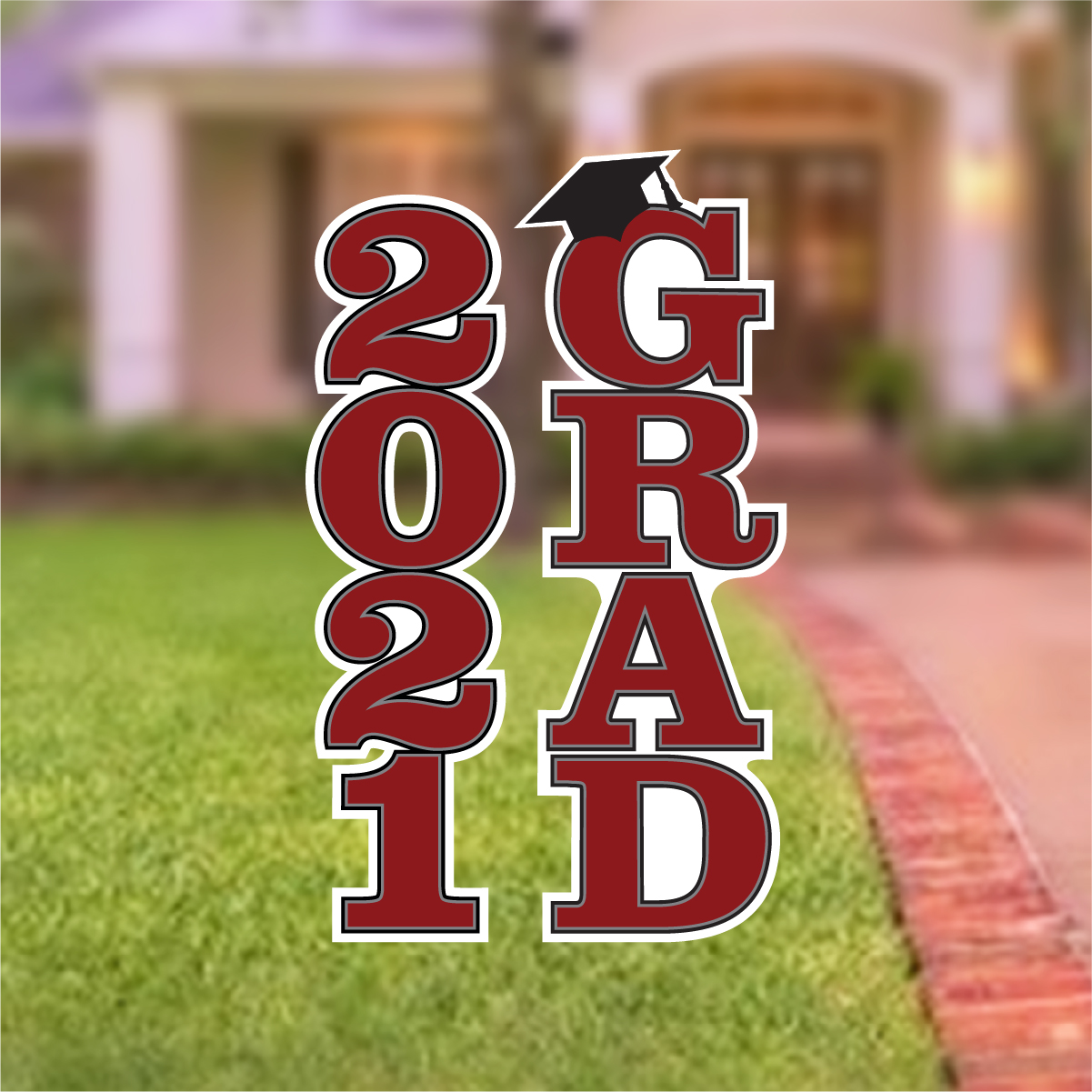 2021 Grad Vertical Yard Sign Set 2pc | Pick your Color | SignWay