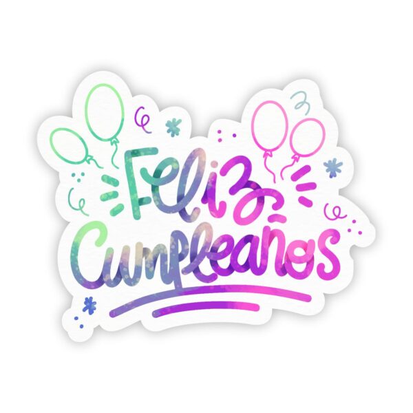 Spanish Feliz Cumpleanos Gradient Yard Sign with balloons