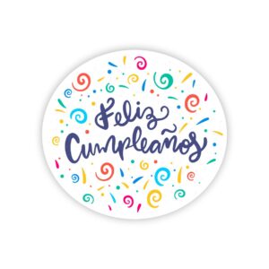 Feliz Cumpleanos Yard Sign Confetti Oval Circle