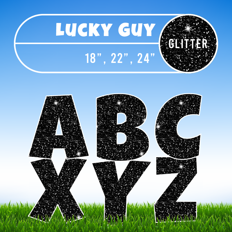 Download Alphabet Set - Lucky Guy Font | Glitter | 18", 22", 24 ...