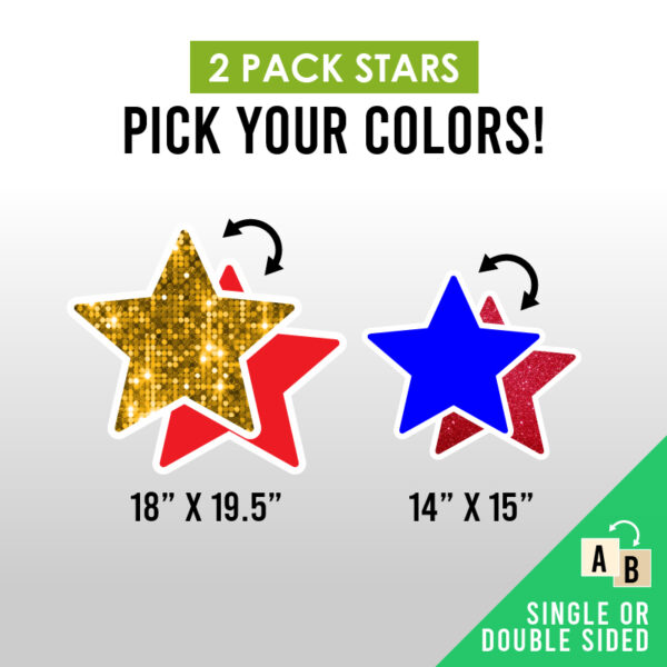 Stars 2 pack - Single or Double-sided