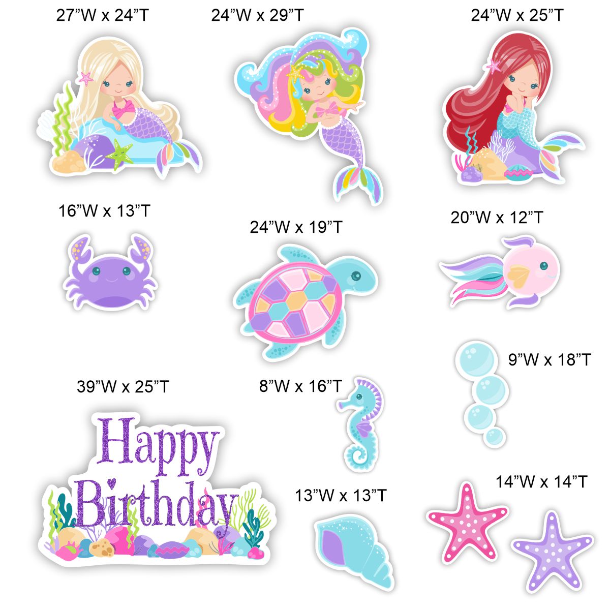 mermaid birthday yard cards mermaids and sea creatures signway