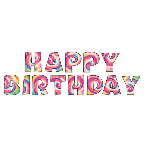 happy birthday tie dye yard letters swirl and ombre