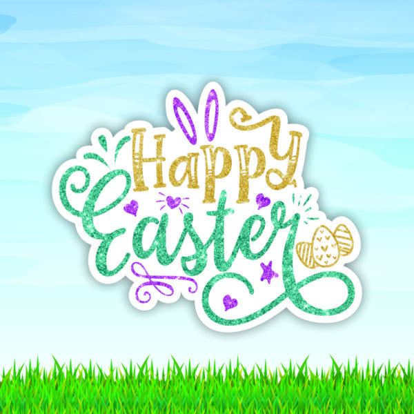 Glitter Happy Easter Sign