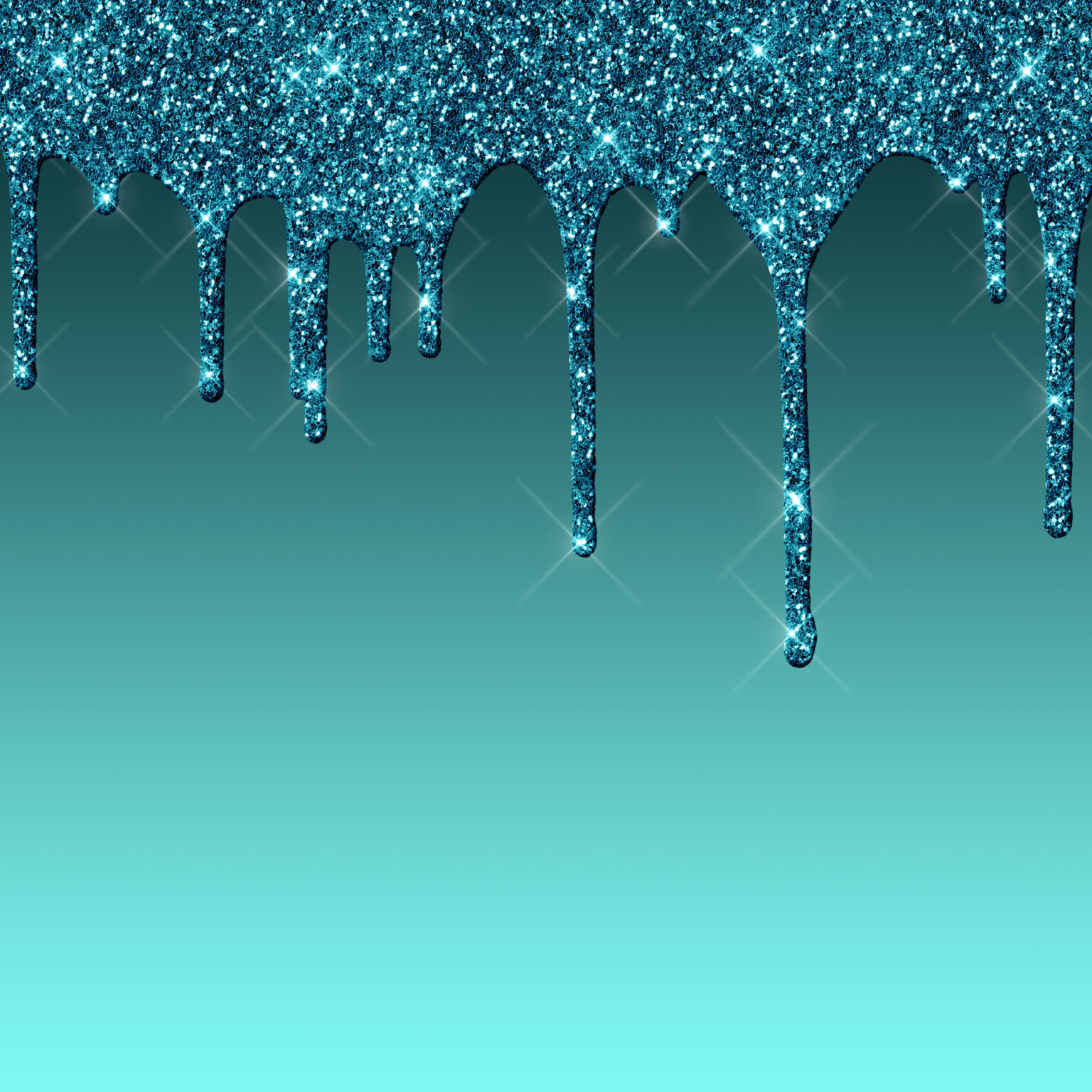 Dripping Glitter - Turquoise