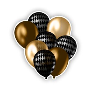 Black and Gold Balloon Bouquet 04