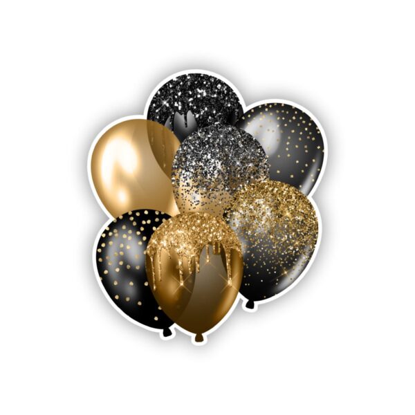 Black and Gold Balloon Bouquet