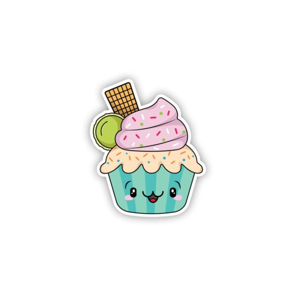 Teal Emoji Cupcake