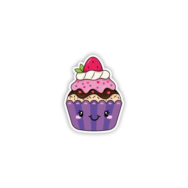 Purple Emoji Cupcake