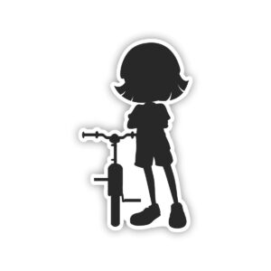 Girl With Bike Silhouette