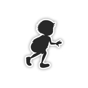 Boy Running with Ball Silhouette