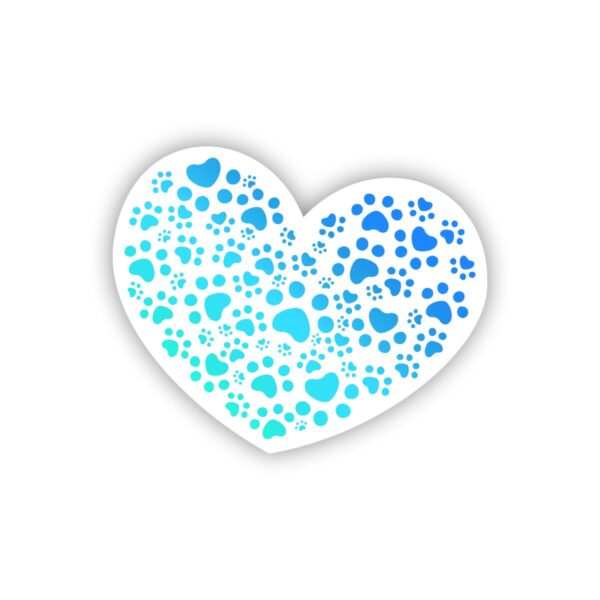 Blue Paw Print Heart