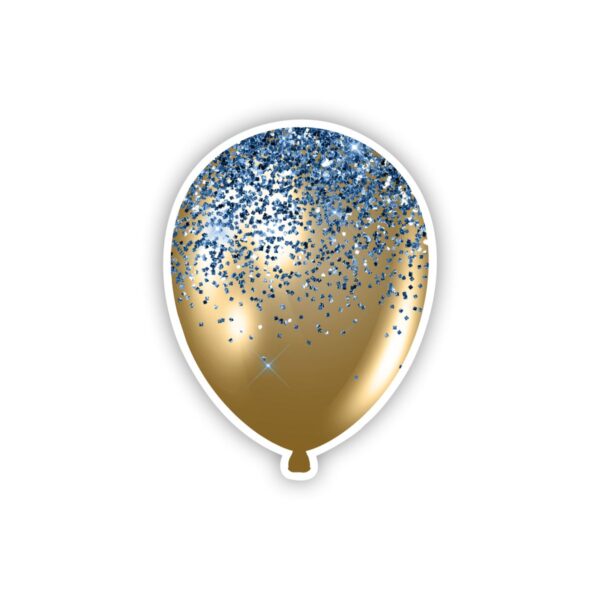 Gold and Blue Sparkle Drip