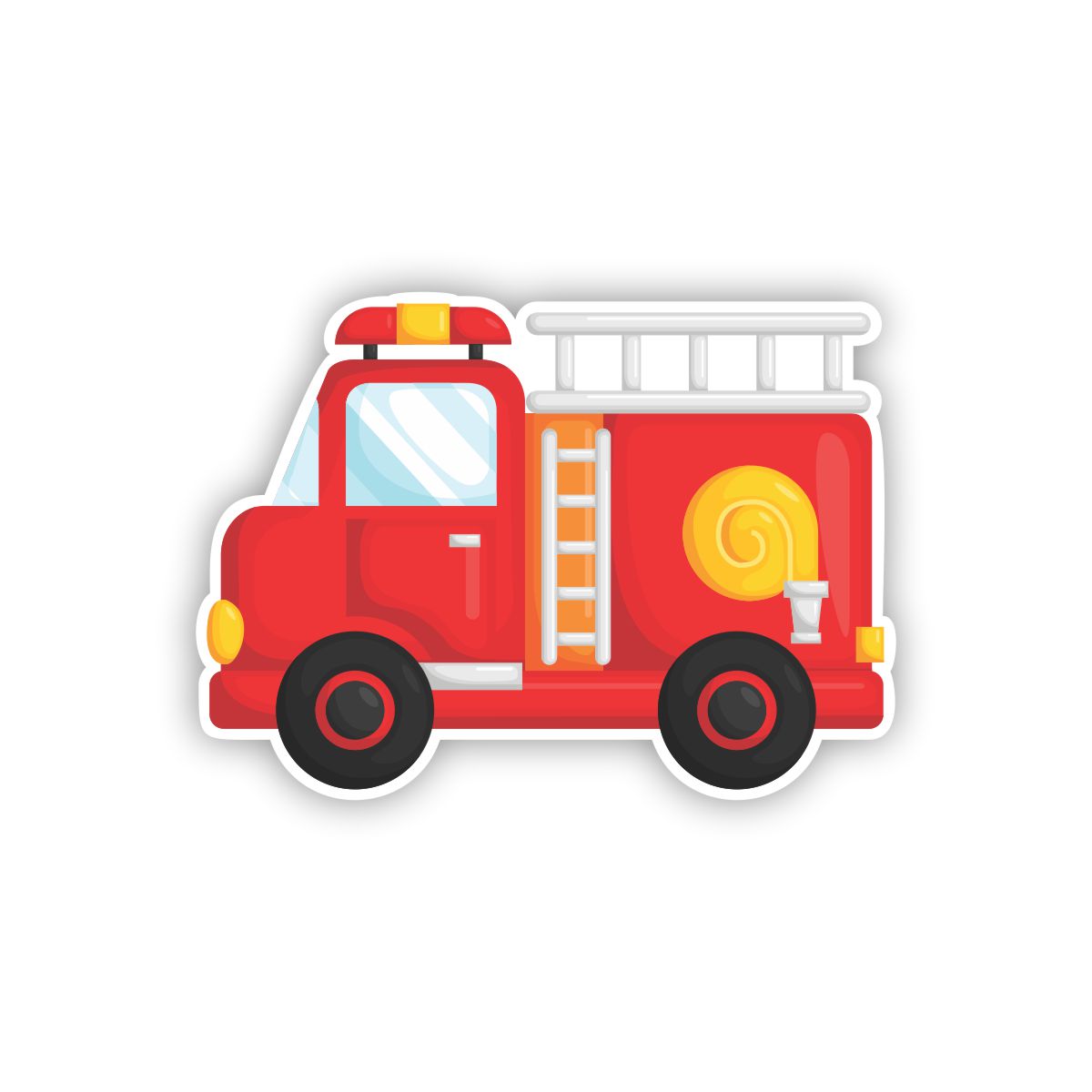 Cartoon Fire Truck | Add On Yard Decor | Yard Card Art | SignWay