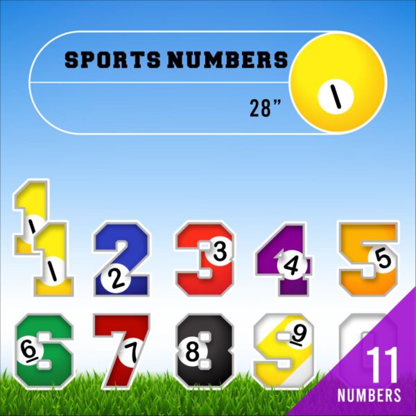 Billiards - Sports Numbers Set