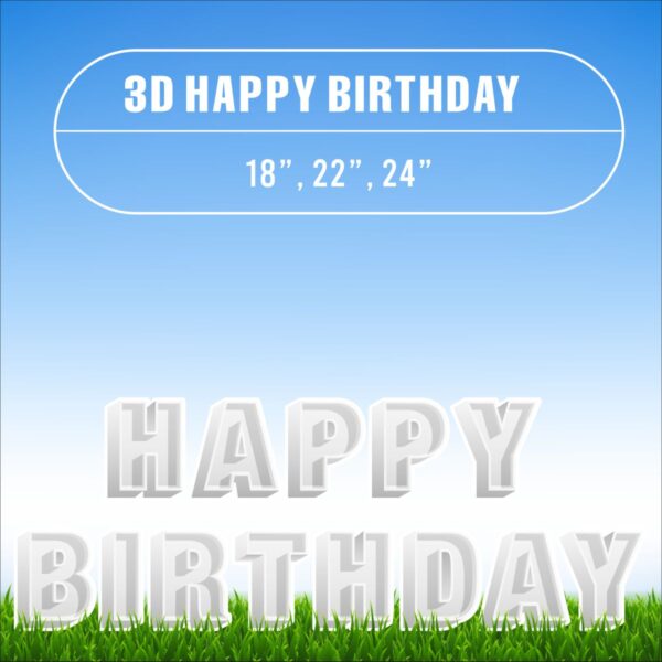 Happy Birthday Letter Set - 3D Font