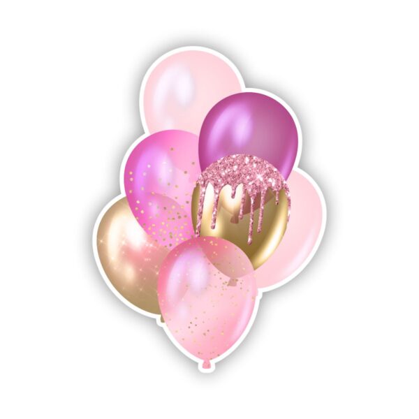 Pink and Gold Balloon Bouquet | For Yard Decor | SignWay