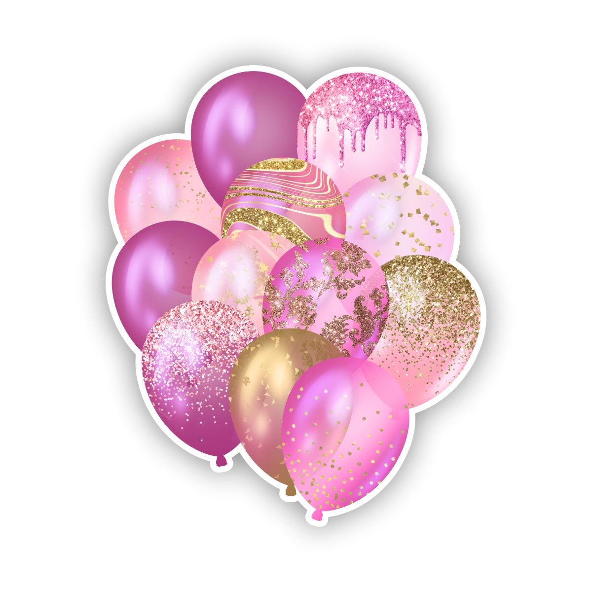 Pink Sparkle Balloon Bouquet | For Yard Decor | SignWay