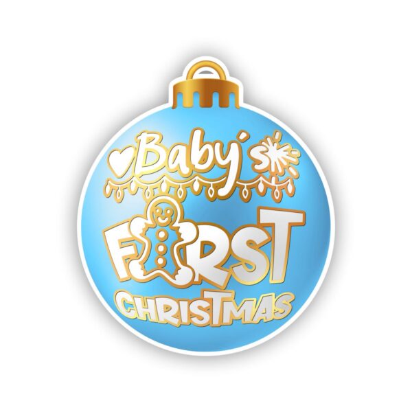 Blue Baby's First Christmas Ornament