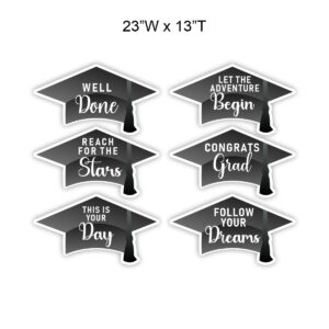 Black Grad Cap 6pc Walkway