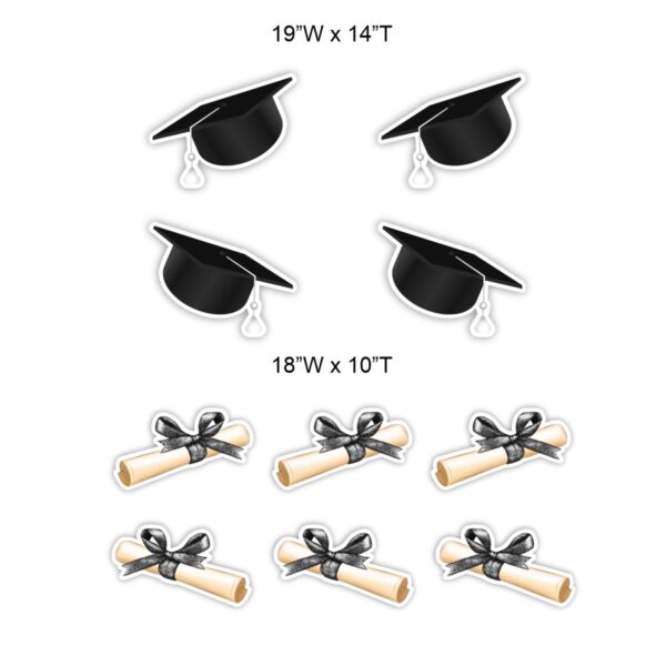 Black Grad Caps and Diplomas