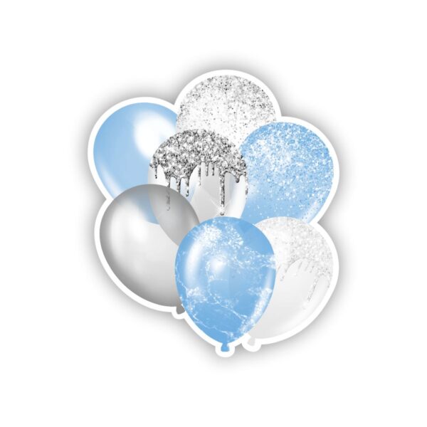 Blue And White Balloon Bouquet