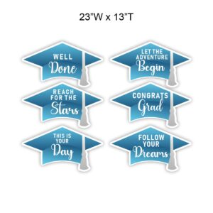 Blue Grad Cap 6pc Walkway