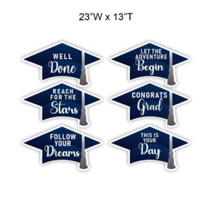 Navy Grad Cap 6pc Walkway