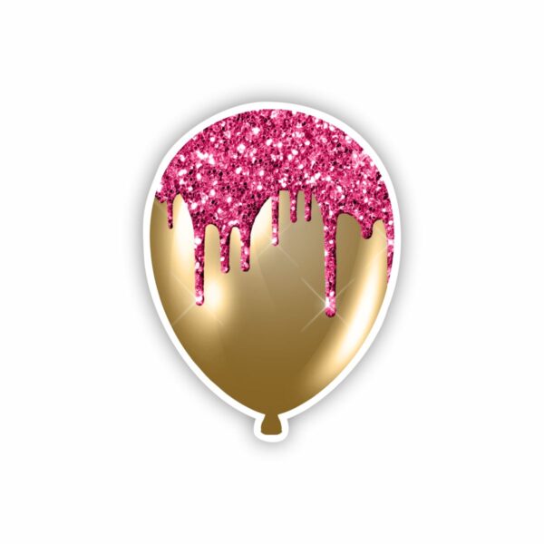 Pink Dripping Glitter Balloon