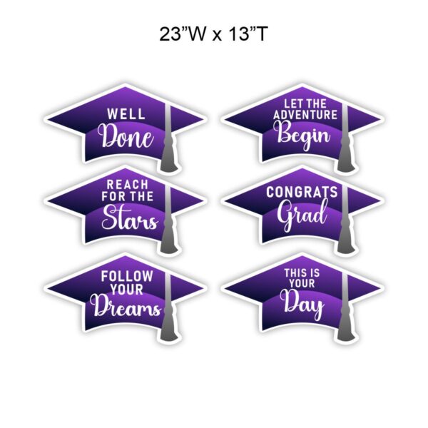 Purple Grad Cap 6pc Walkway