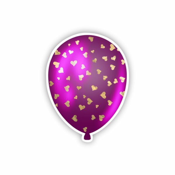 Purple With Gold Hearts Balloon