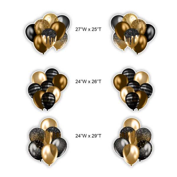 Black and Gold Balloon Bouquet Bundle