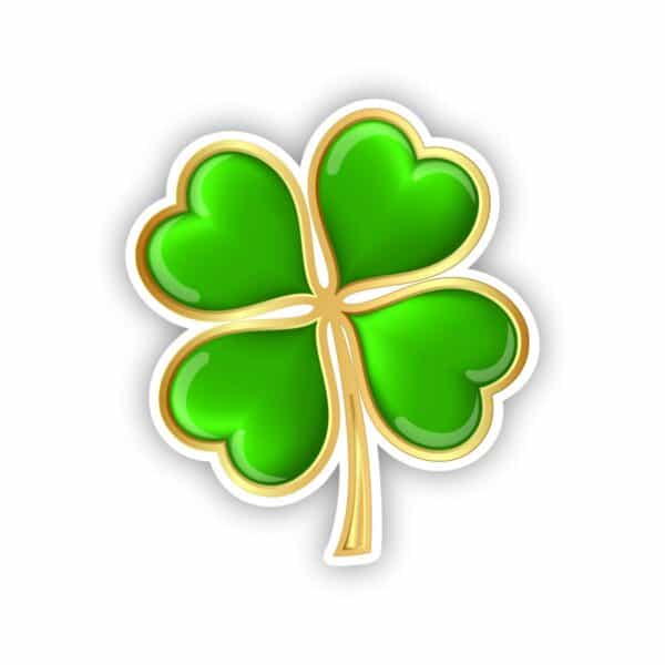 Gold Trim 4 Leaf Clover