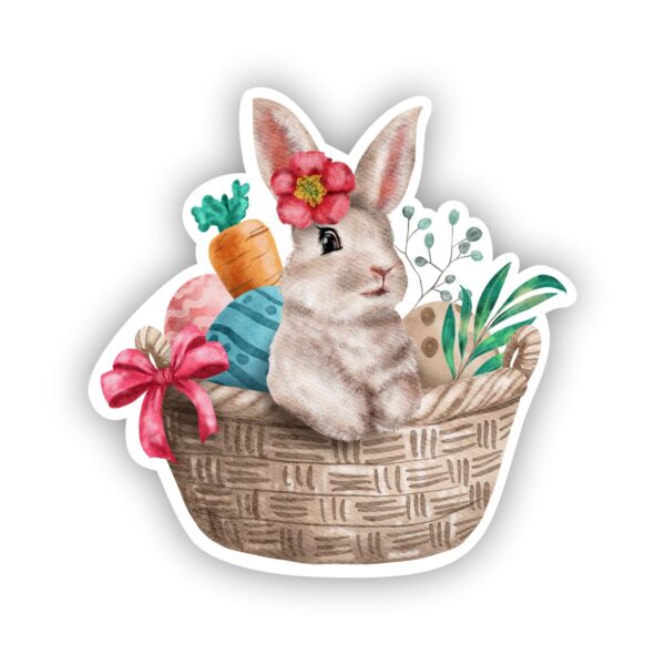 Realistic Bunny in a Basket