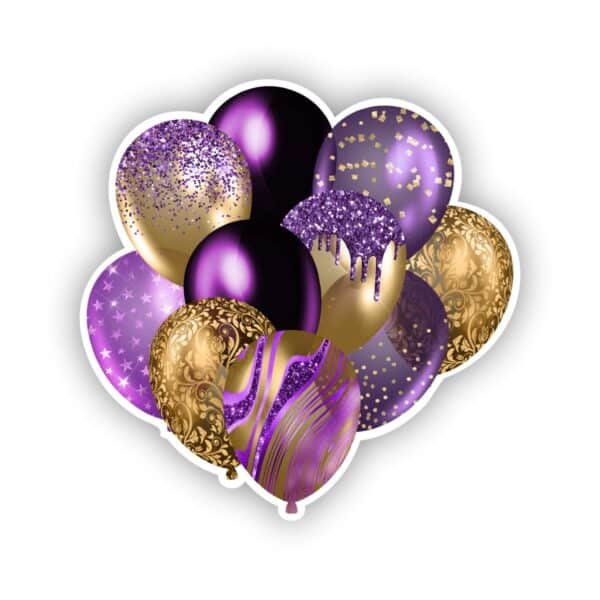 Purple and Gold Glamour Balloon Bouquet