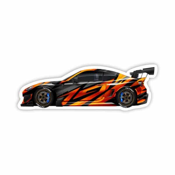 Realistic Race Car Orange and Black