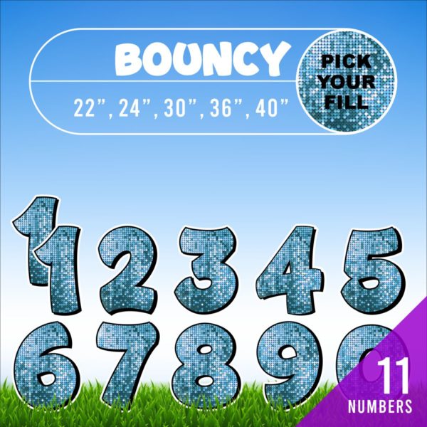 Number Set - Bouncy Font