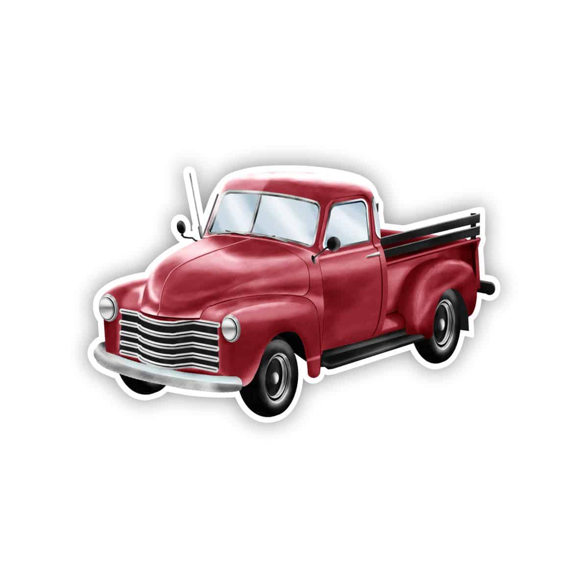 Red Vintage Truck Vehicles For Yard Decor SignWay
