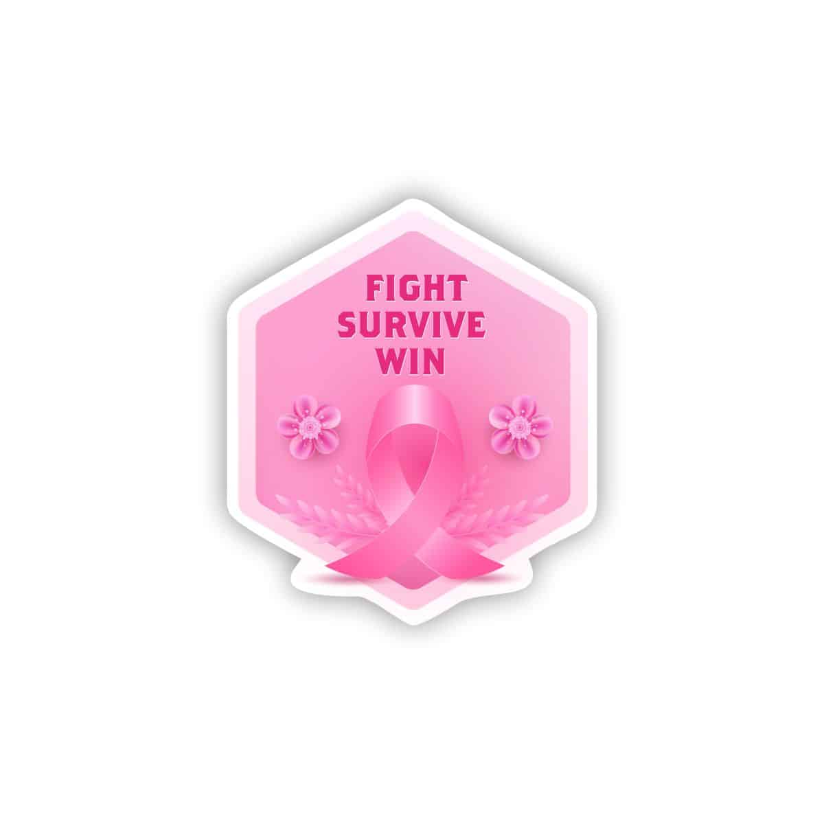 Pink Ribbon with Feather | Breast Cancer Awareness | Yard Sign SignWay