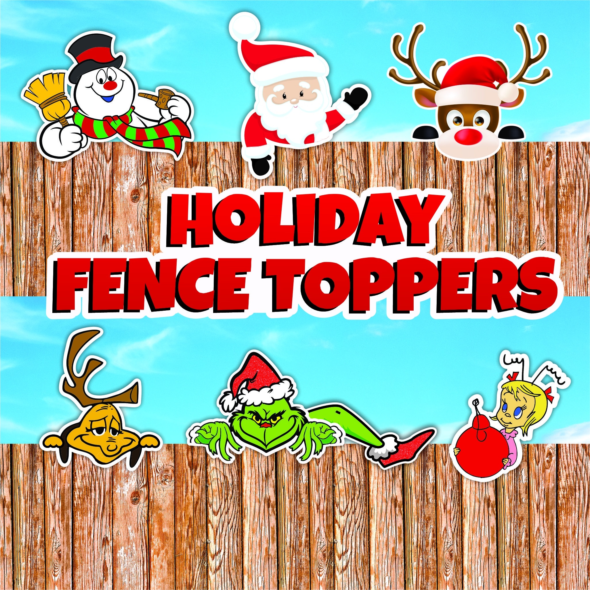 Holiday Fence Toppers Holiday Yard Decor Yard Card Art SignWay