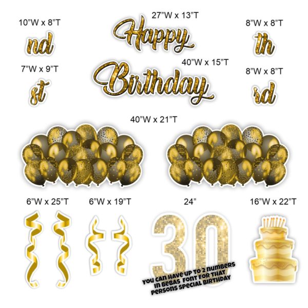 Gold Script Happy Birthday